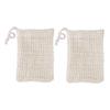 2 Sisal Soap Bags with Hanging Loop and Drawstring view 1