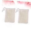 2 Sisal Soap Bags with Hanging Loop and Drawstring view 4