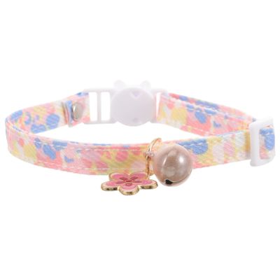 Flower Bell Collar for Cats and Dogs, Pink, Adjustable