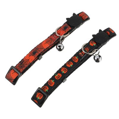 POPETPOP 2-Pack Classic Pumpkin Design Pet Collar