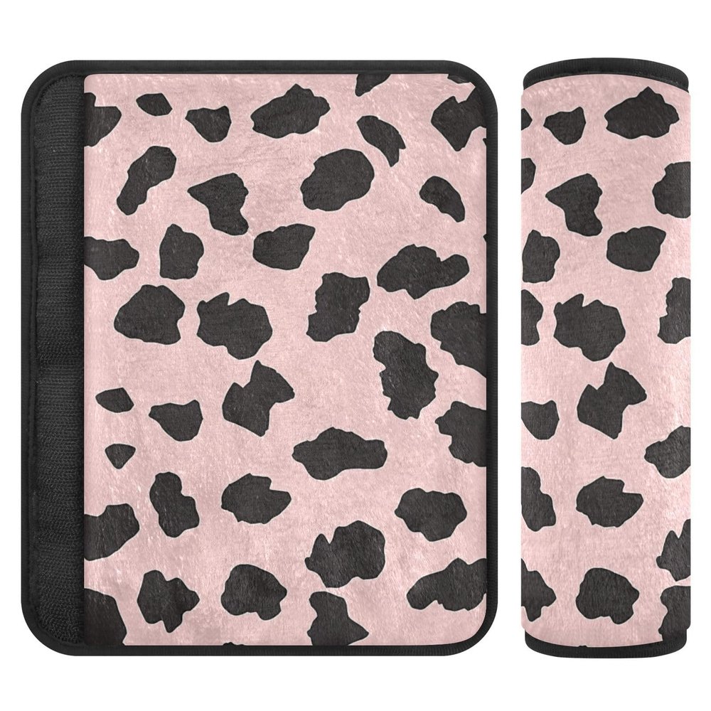 Leopard-Print Car Seat Belt Covers, 2-Pack