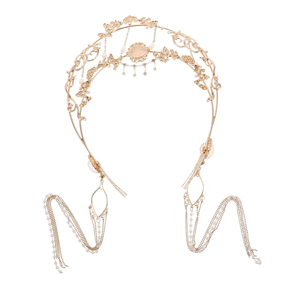 FRCOLOR Antique-Style Gold Zinc Alloy Tassel Headpiece