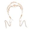 FRCOLOR Antique-Style Gold Zinc Alloy Tassel Headpiece view 1