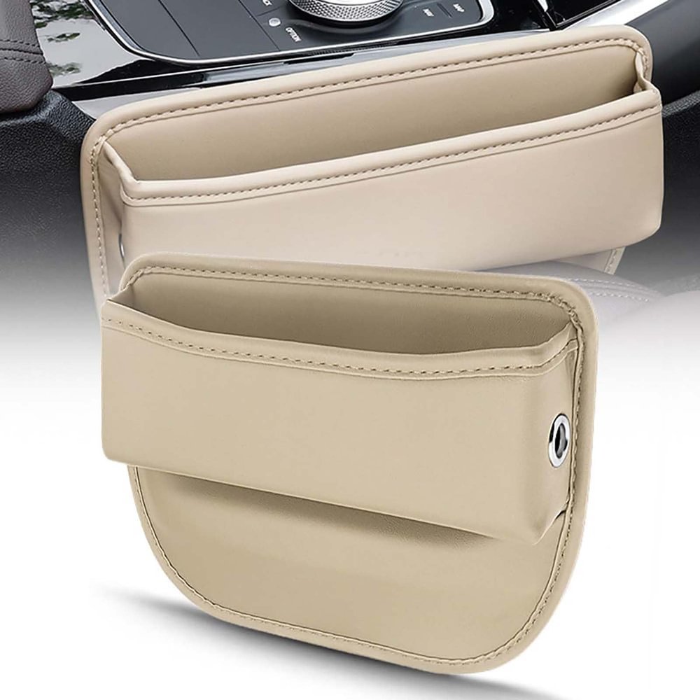 YIttings Car Seat Gap Filler Organizer, 2025 Upgraded Storage Box, Beige