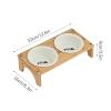 Elevated Dog Bowls with Wooden Base view 2