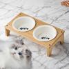 Elevated Dog Bowls with Wooden Base view 4