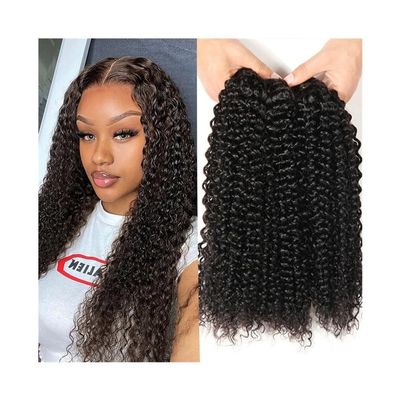 Lizhuzhuzs28 Human Hair Bundles, Raw Indian Kinky Curly Remy Hair Extensions, 8–32 Inches, Double-Wefted (28 Inches, 1 Bundle)