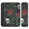 Valentine's Day Car Seat Belt Covers with Romantic Skull and Red Rose view 1