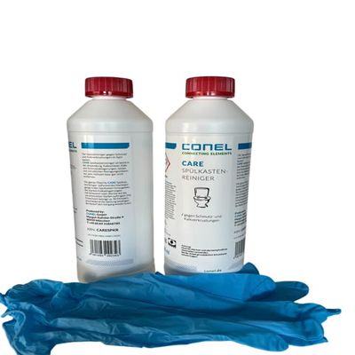 2 x Conel CARE Toilet Cistern Cleaner, 500 ml Each + Disposable Gloves