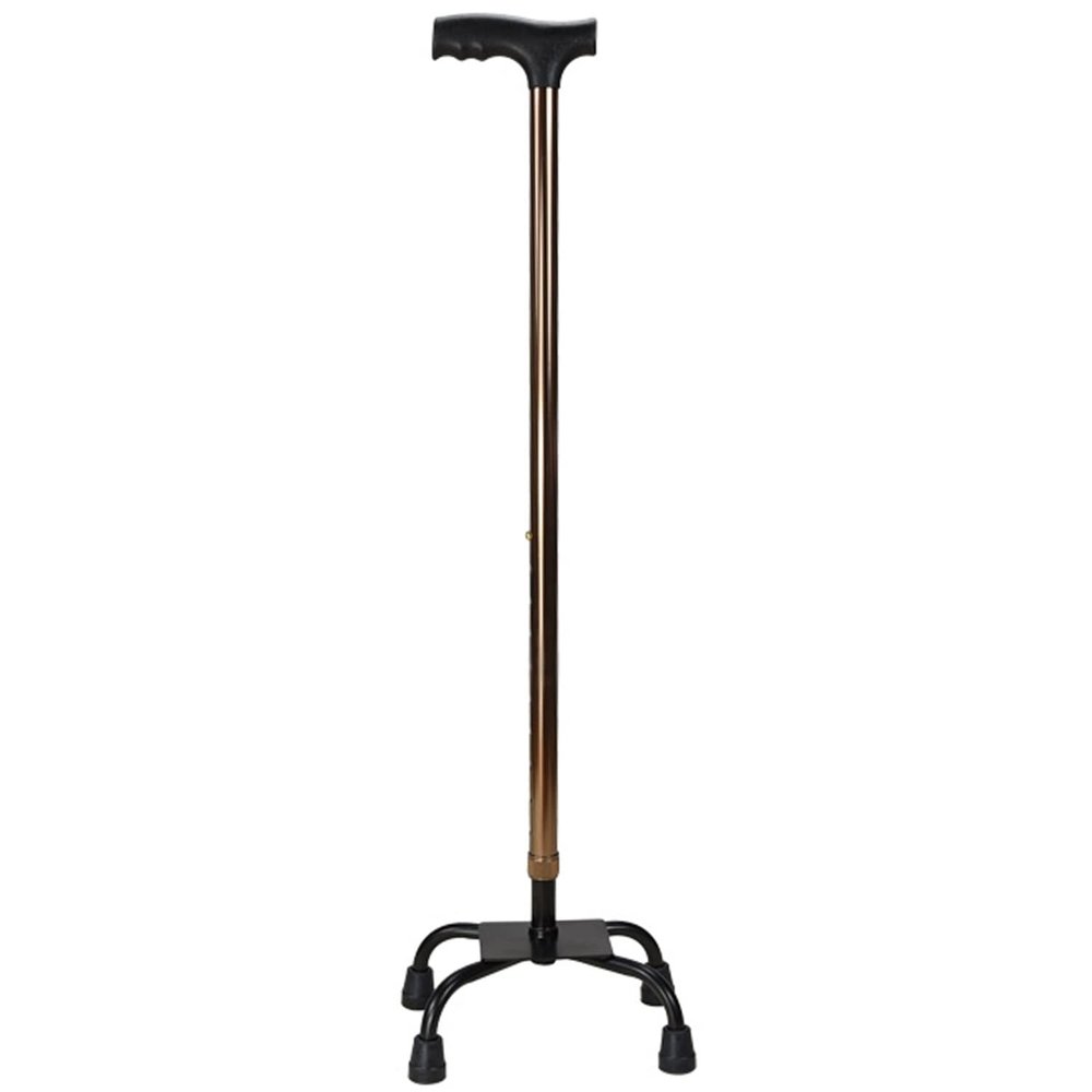 Tetrapod Walking Cane, Height-Adjustable with Wide Base and Comfortable Handle