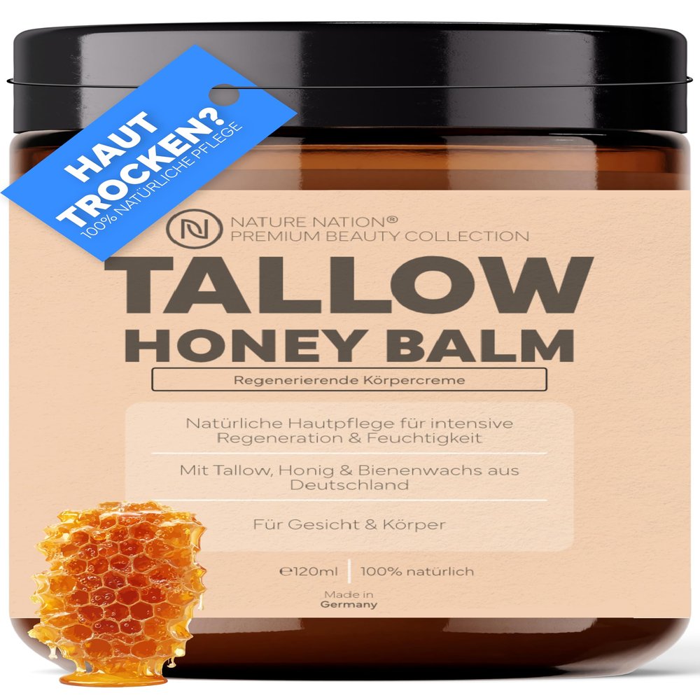 Tallow Beef Tallow Cream, Honey: Beef Tallow Balm + Beeswax & Vitamin E