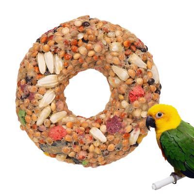 Bexdug Treats for Cockatiels | Bird Toy - Grain-Based Donut Shape for Engagement and Training for Lovebirds & Aviary Accessories