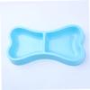 VANZACK Plastic Double Bowl for Dogs and Cats, Bone-Shaped Food and Water Bowl view 4