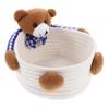 SOLUSTRE Large Woven Cotton Rope Storage Basket with Cartoon Design view 1