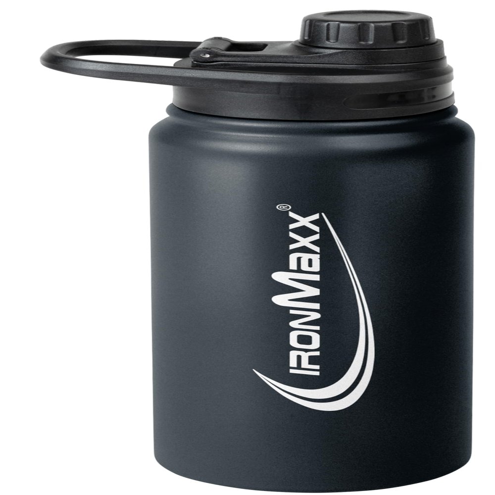 IronMaxx Hot & Cold Bottle, Deep Black, 700 ml