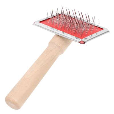 Abaodam Wooden-Handle Pet Brush for Cats and Dogs, Short-Hair Grooming Comb for Removing Mats