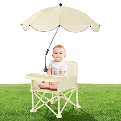Folding Travel Booster Seat with Tray and Umbrella