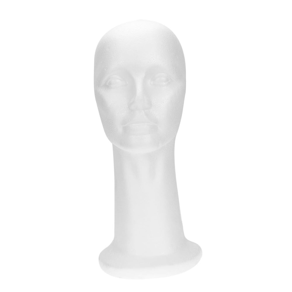 VICASKY White Foam Head Model for Wigs, Lightweight Portable Display Stand for Store Windows, Painting, and Photography