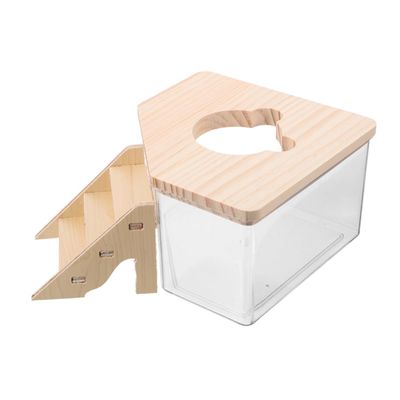 Kisangel Hamster Dust Bath Containers, Transparent, Large, 2-Piece PET Set