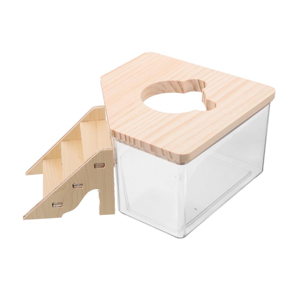 Kisangel Hamster Dust Bath Containers, Transparent, Large, 2-Piece PET Set