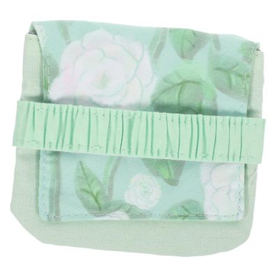 Portable Fabric Period Pouch, Compact for Women, White