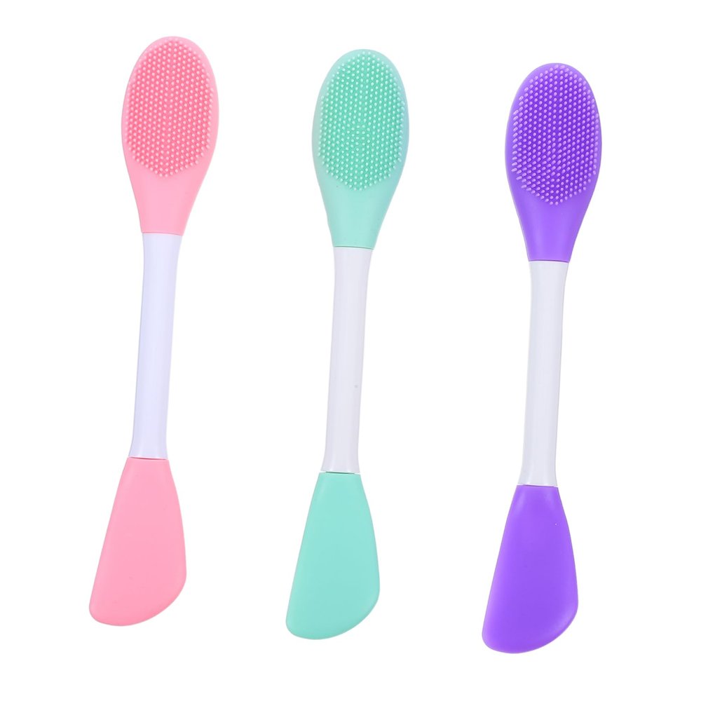3-Piece Silicone Facial Brushes with Double-Sided Applicator