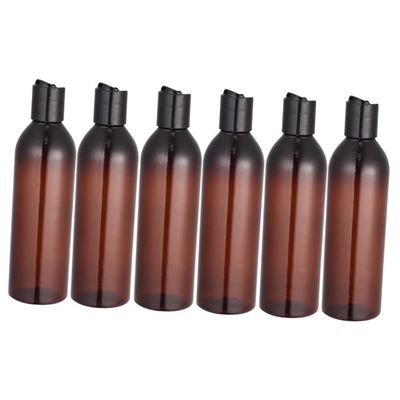 Portable 250 ml Brown PET/PP Travel Bottles, 6-Pack