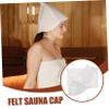 BESPORTBLE Felt Sauna Hat Set with Glove and Mat, White view 3