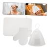 BESPORTBLE Felt Sauna Hat Set with Glove and Mat, White view 4