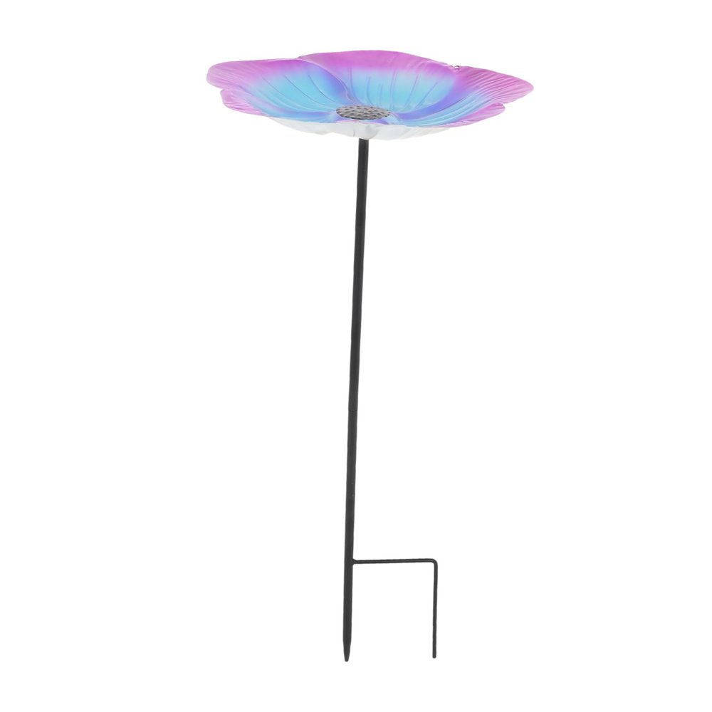 HEMOTON Bird Bath and Feeder Station for Gardens with Ground Stake, Blue