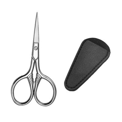 Mustache and Beard Scissors, PU and Stainless Steel, 1 Set