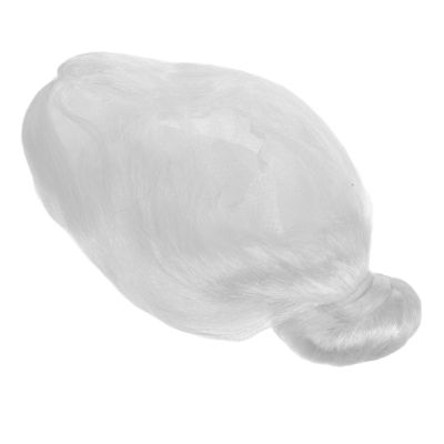 VICASKY White Grandma Wig for Women, Synthetic Costume Wig with Bun