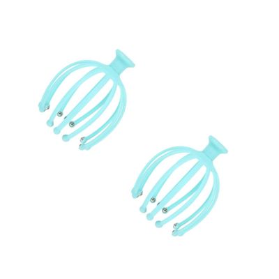 WRITWAA 2-Piece Scalp and Head Massager, Portable Octopus Neck Massager, Blue