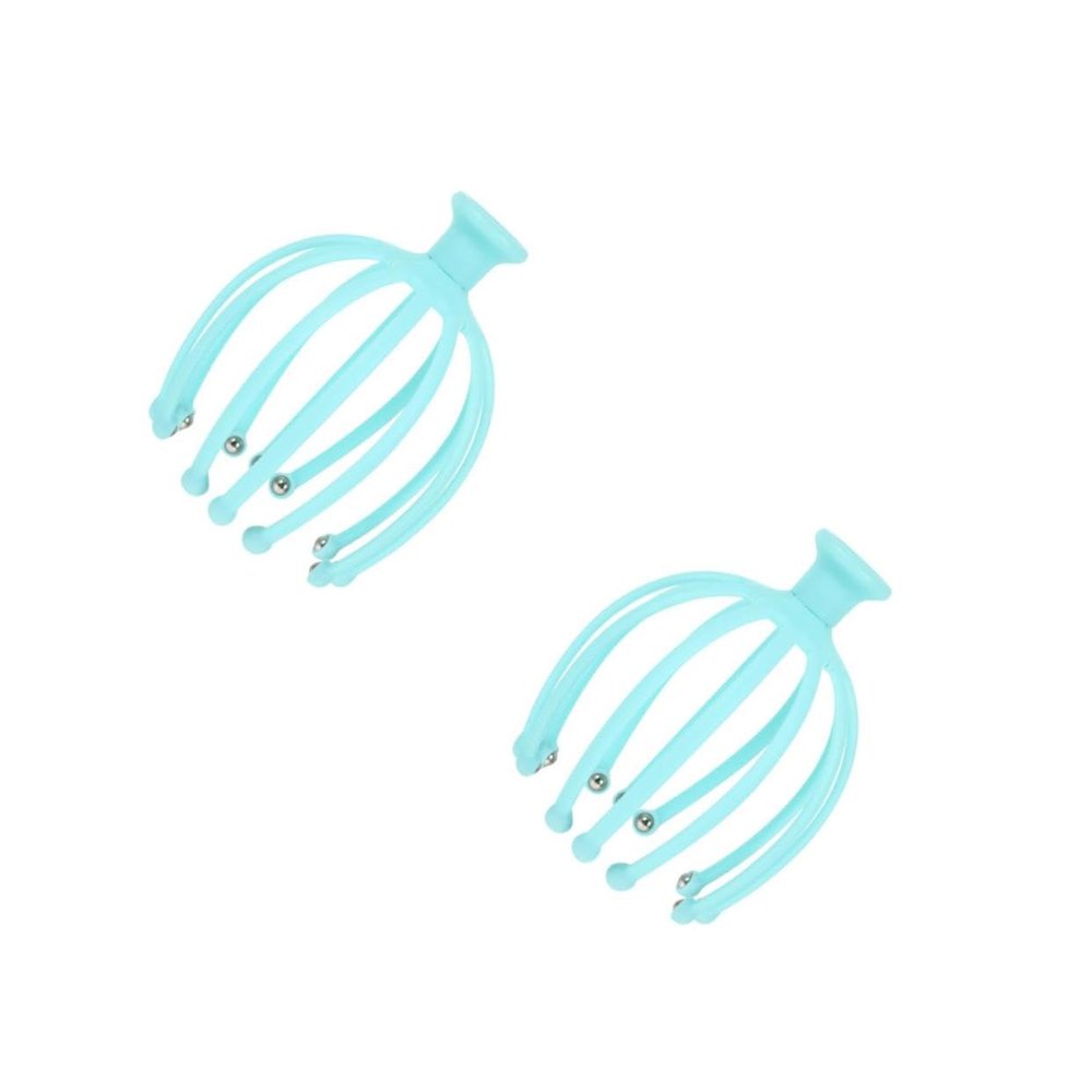 WRITWAA 2-Piece Scalp and Head Massager, Portable Octopus Neck Massager, Blue