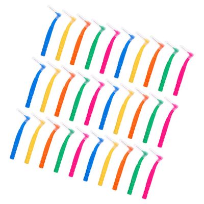 DEARMAMY Interdental Brushes with Plastic Handles and Nylon Bristles, 30 Pieces
