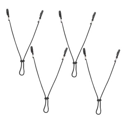 minkissy 4-Piece Windproof Hood Clips, Adjustable Hat Chin Straps, Elastic Hat Strap Fasteners, Black Plastic