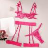 RYTEJFES Women's Sexy Latex Lingerie Set, Open-Crotch Bodysuit, Red view 3