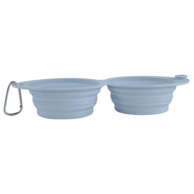 AlpenLife Basics Portable Foldable Dog Travel Bowl with Two Compartments