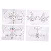 VICASKY Black Festival Tattoos, DIY Rhinestone Chest Stickers, 4 Sets, Acrylic Body Jewelry and Silver Body & Face Decor view 1