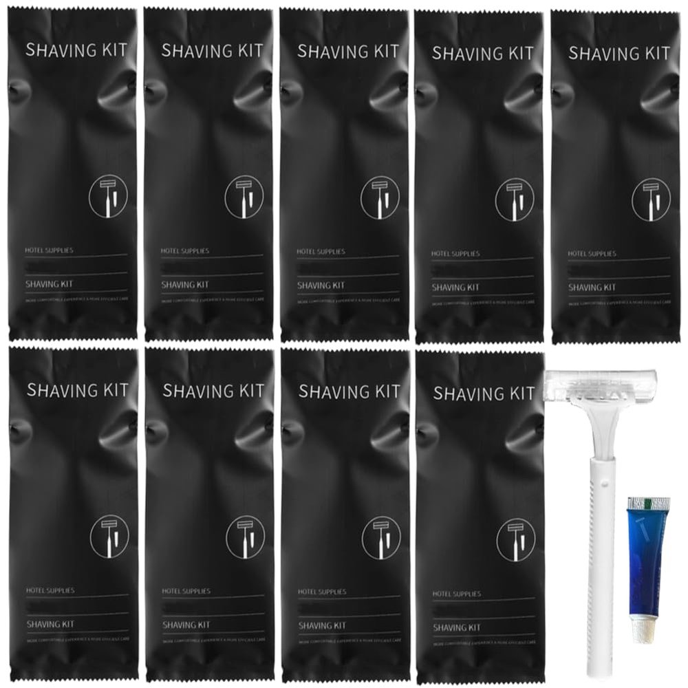 10-Pack Individually Wrapped Disposable Travel Razors with Shaving Cream