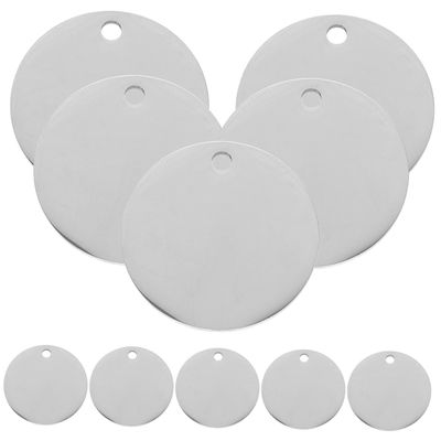 Toddmomy 10-Piece Stainless Steel Round Blank Pet Tags for DIY Engraving