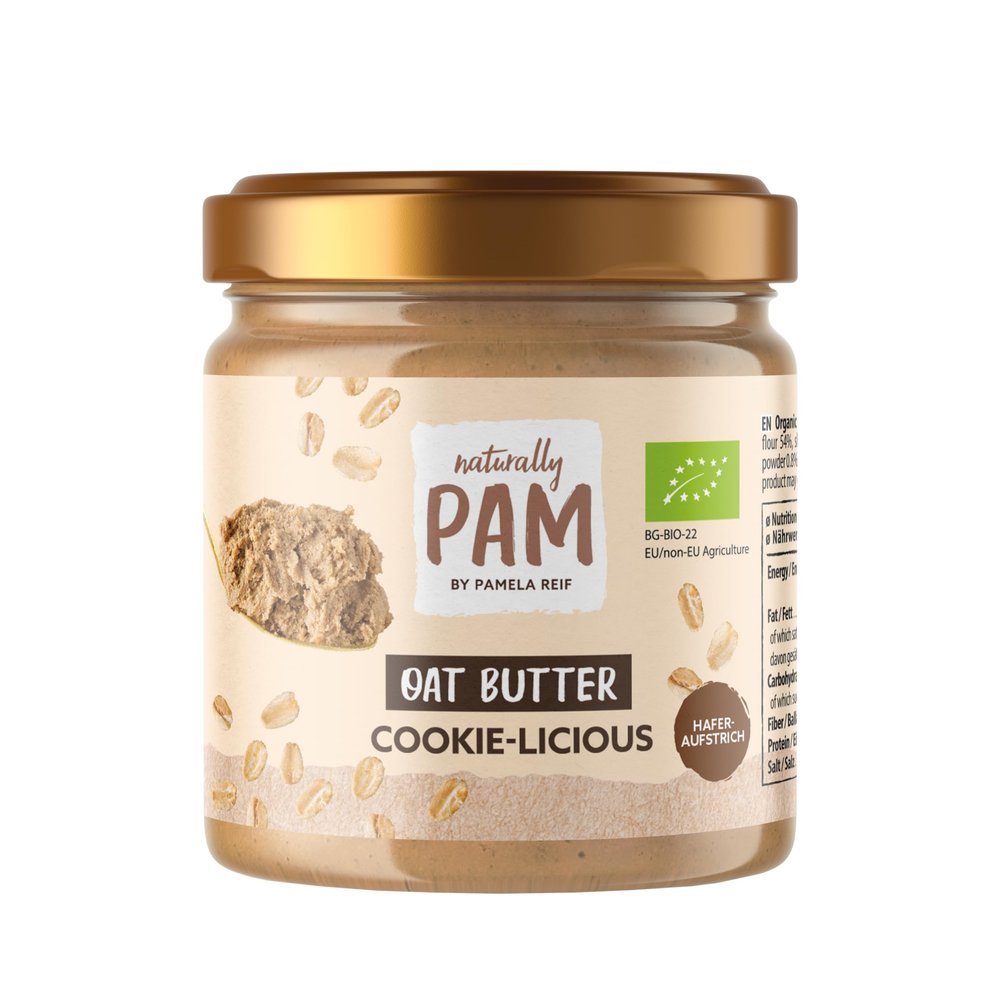Naturally Pam Oat Butter, Cookie-licious, 200 g, Organic Oat Spread