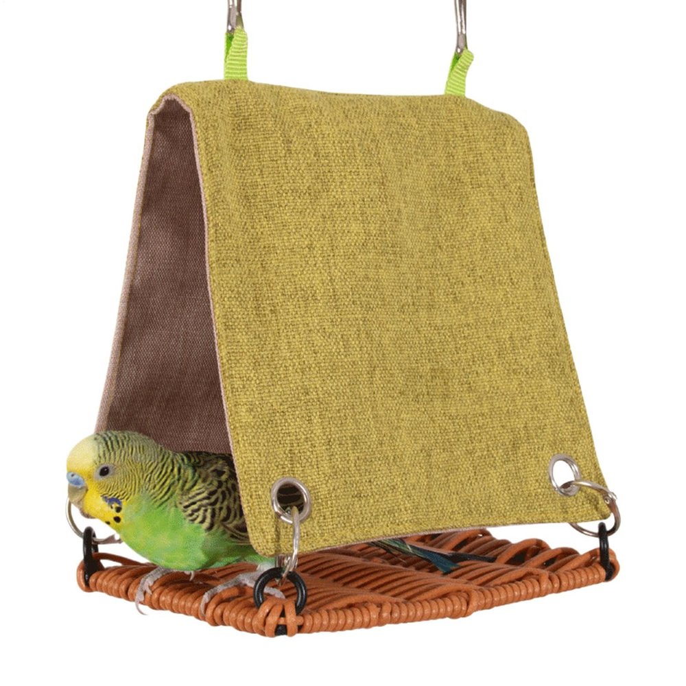 Bird Hammock and Hut, Rattan-Look, Scratch-Resistant