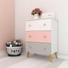 Vicawu Ringo Children's Dresser, Matte White/Gray/Pink, 68 x 45.3 x 92 cm view 2