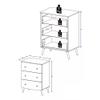 Vicawu Ringo Children's Dresser, Matte White/Gray/Pink, 68 x 45.3 x 92 cm view 3