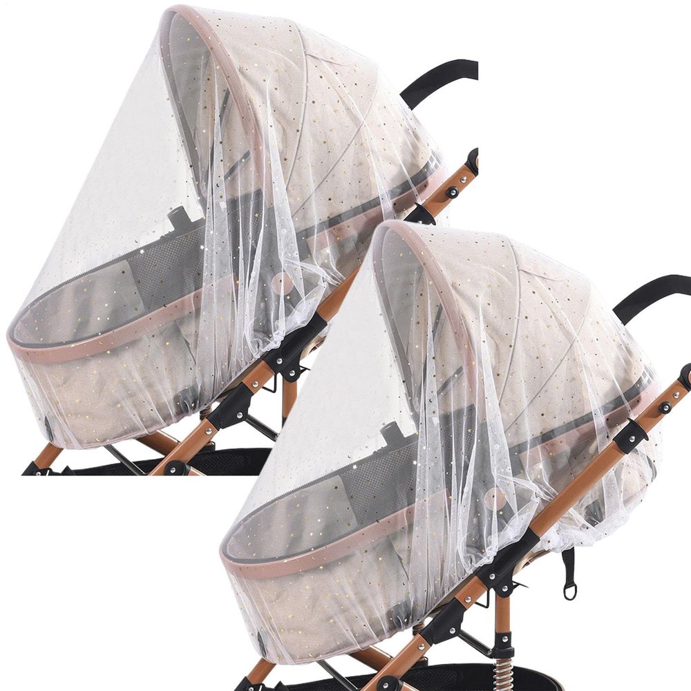 Stroller Mosquito Net | Baby Playpen Cover | 2-Pack Full-Coverage Breathable Lightweight Sun Protection