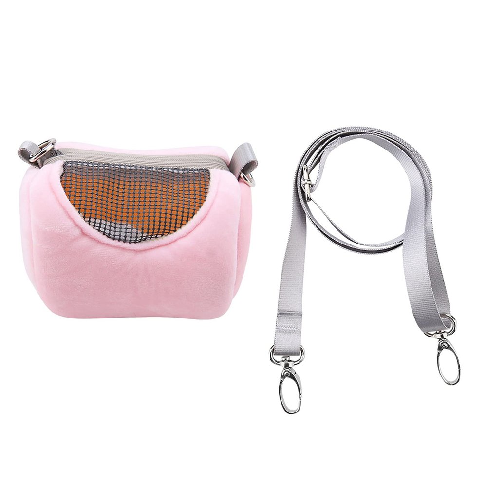 Breathable Small Pet Carrier Travel Bag for Hamsters and Reptiles, Pink