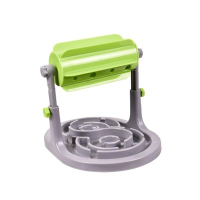 Toddmomy Green Plastic Drum Dispenser for Slow Feeding and Dog Food Training