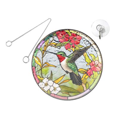 Round Acrylic Sun Catcher Pendant with Artistic Design