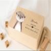 Personalized Wooden Baby Memory Box, Birth Gift, Woodland Animals, Engraved Birth Details (S: 20 x 15 x 11 cm, Bird) view 2